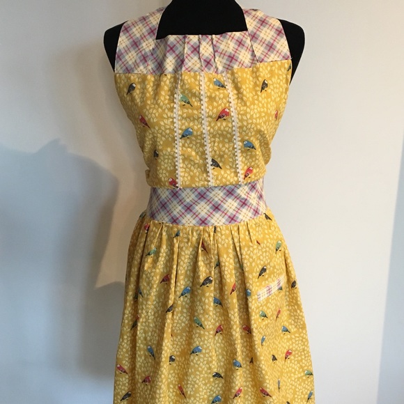 Hand-stitched Dress Apron Antropologie like - Picture 1 of 8